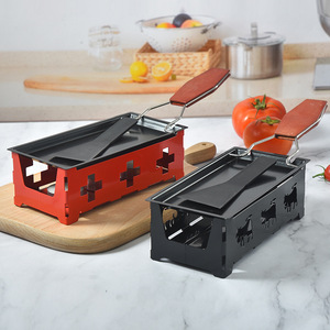 Portable Mini Acier Inoxydable Fromage Fondre Pan Pliable Poignée Plateau À Fromage <span class=keywords><strong>Suisse</strong></span> pour La Cuisson À La Maison Four À Fromage - Product Image 1