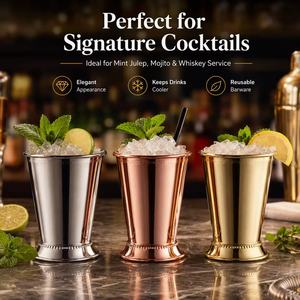 Gobelet à Julep en acier inoxydable 12oz, verre à cocktail incassable en métal pour fêtes en plein air et bars, style Kentucky Derby - Product Image 2