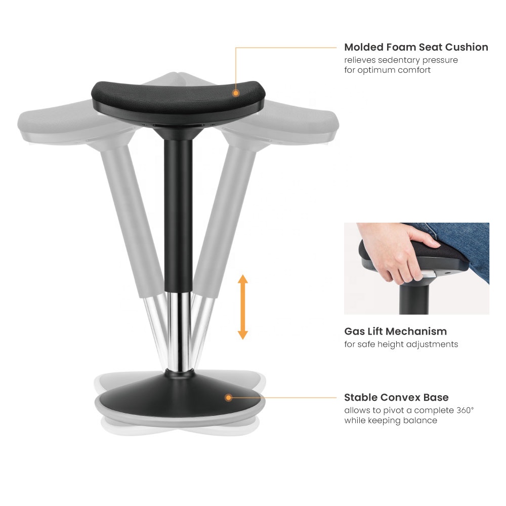HENGMEI Sgabello ergonomico oscillante da ufficio, sedia a piedi HENGMEI Sgabello ergonomico oscillante da ufficio, sedia a piedi