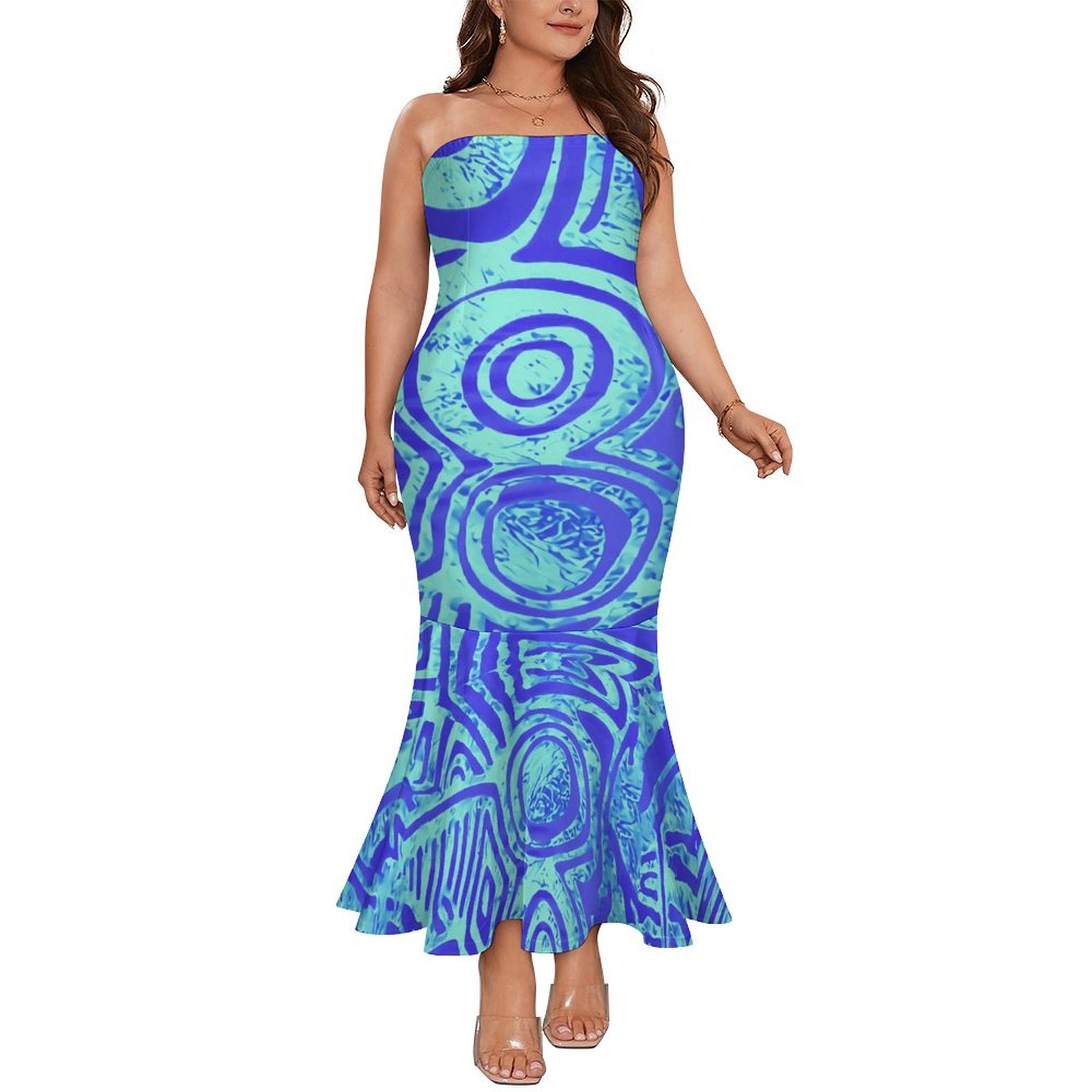 samoan mermaid dress Samoan Mermaid Dress Polynesian Tribal Clothing Tapa Masi Cloth Flower  Print Women's Strapless Fishtail Dress| Alibaba.com