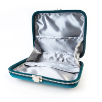 Sac cosmétique EVA antichoc de voyage personnalisé étui cosmétique en maille EVA à coque dure verte petite pochette de maquillage EVA pour rouge à lèvres