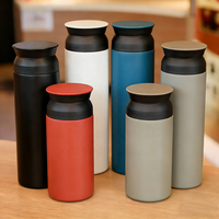 Mug à café isotherme à double paroi 350 ml 500 ml, gobelet de voyage en acier inoxydable pratique avec couvercle Kintos
