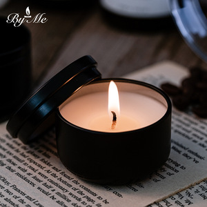 Bougie d'aromathérapie artisanale en cire de soja, format voyage, 40g, noir mat premium, pour Noël et Thanksgiving - Product Image 2