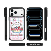 Coque de téléphone AG Feeling Black Edge avec motif chat Gilding Cake pour iPhone 17, 17 Pro Max, 16 Pro, 15 – Coque magnétique