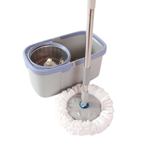 Juego de cubo para fregona de microfibra, manos libres, perezoso, giro de 360 °, mango mágico plano de rotación única para limpieza de suelo, agua sucia separada - Product Image 2