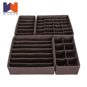 Dụng Cụ Sắp Xếp Đồ Lót Tủ Quần Áo Bằng Vải Không Dệt Gấp Gọn Gia Dụng Bộ Chia Ngăn Kéo Nhà Cung Cấp 4 Bộ Hộp Đựng Áo Ngực Cho Đồ Lót - Product Image 3