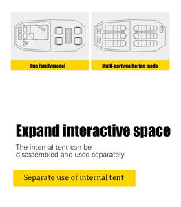 Lều cắm trại ngoài trời dạng đường hầm cao cấp, chống thấm nước, gấp gọn được, dành cho gia đình, du lịch, cỡ lớn, 8-10 người, 2 phòng, kiểu <span class=keywords><strong>Beetle</strong></span> Garden - Product Image 2