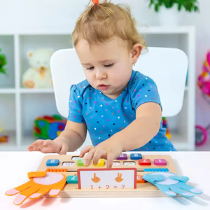 EDULAND Jeux de comptage Montessori en bois pour les doigts et les mains, avec plateau à perles, jouets éducatifs de mathématiques pour les 0-24 mois et 5-7 ans - Product Image 2