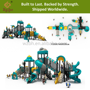 白鹤梦幻组合户外商业游戏套装塑料滑梯游戏玩具儿童游乐设备 - Product Image 4