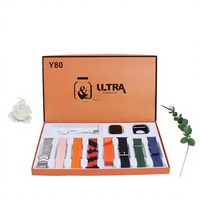 Reloj Inteligente Y80 ULTRA Huaqiang North con Carga Inalámbrica, Pantalla TFT Cuadrada, Set de Reloj Inteligente 8 en 1 con Múltiples Correas