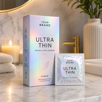 Caja de Embalaje para Condones con Purpurina Holográfica Personalizada, Hecha con Materiales Reciclados, Envoltura de Papel de Aluminio, Logotipo Personalizado, Caja de Condones de Látex Natural Ultrafina