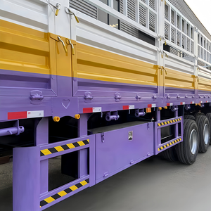 Semi-remorque à ridelles neuve 2026, 3 essieux, en acier, capacité de charge 5-10 tonnes, 12R22.5, 9.5x2.5x3.5m, Fabricant Shandong - Product Image 2