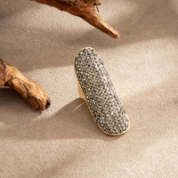 Bague en métal vintage antique, large, en forme de bouclier, entièrement pavée de strass, pour femme, style rétro, accessoires de bijoux, cadeaux