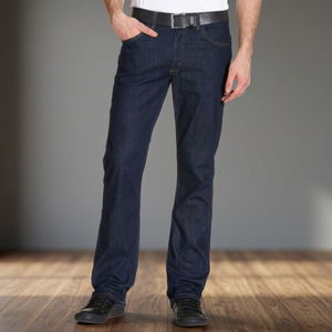 Jean en denim tricoté droit durable pour homme, style vintage, décontracté, pour l'automne, l'été et l'hiver, design streetwear, écologique, délavage foncé, Y2K - Product Image 3