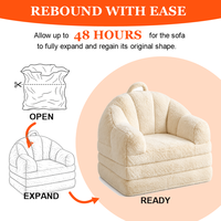 Fauteuil pouf moderne en fausse fourrure, pliable et convertible, lit simple, compressé sous vide, fauteuil paresseux moelleux pour petit espace