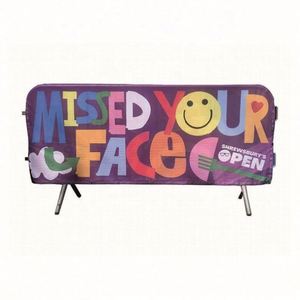 Custom Fencing Barricade Banner Cover Mesh Fabric Outdoor Advertising Slogan Crowd <b>Control</b> Barrier Covers - Product Image 6