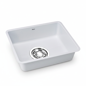 [BAEKJO] ENAMEL 540 WHITE Hand Crafted ENAMEL COLOR SINK with Deep <b>Square</b> Structure and <b>Scratch</b> Resistant Embo Surface - Product Image 2