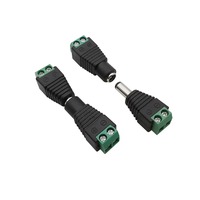 Connecteur d'alimentation DC en laiton 5,5x2,1mm / 5,5x2,5mm, prise mâle/femelle, bornier adaptateur DC 12V/24V, boîtier plastique