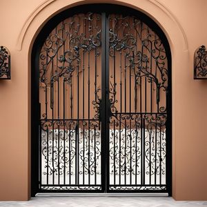Grandeur Ironworks Puertas batientes dobles a medida Hierro forjado de estilo europeo para entradas majestuosas de casas y villas - Product Image 5