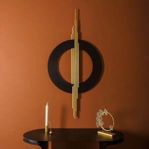 Modern Black Round Metal Crafted Handmade Trendy <b>Wall</b> Art with Clear <b>Frame</b> for Bedroom Living Room Birthday Decoration - Product Image 1