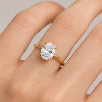 Bague ovale en zircon, bague de fiançailles en acier inoxydable, bague solitaire pour femme, alliance en acier inoxydable