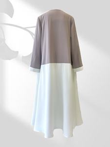 Conjunto de Abaya con Bloques de Color y Solapa, con Hiyab, Ropa Tradicional Elegante y Modesta, Suministro ODM para Ramadán, Todas las Estaciones, Uso Diario - Product Image 2