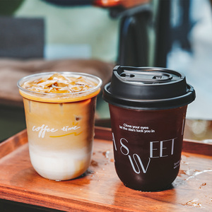 Kişiselleştirilmiş Tek Kullanımlık 12oz/14oz/16oz U Şekilli PET Şeffaf Sütlü Çay ve Soğuk İçecek Bardakları, Kubbeli Kapaklı - Product Image 2