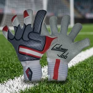 Guantes de Portero de Fútbol de Espuma de Látex Alemana de Alta Calidad GRIS/ROJO/BLANCO Multicolor BLUE EAGLE SPORTS Modelo BES0010 - Product Image 2