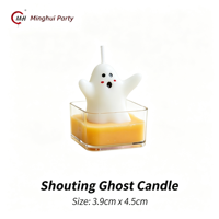 Niedliche 3D Halloween-Figurenkerzen Geist Kürbis Totenkopf Mumien-Form Kleine Dekorative Kerzen für Halloween-Party Tischdekoration