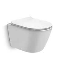 Toilettes suspendues murales au design moderne avec réservoir dissimulé et cuvette ronde Toilettes suspendues pratiques