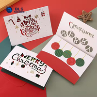 Ensemble de cartes de Noël pop-up élégantes avec logo personnalisé OEM, motif couronne d'étoiles et flocons de neige dorés, pour le branding de détail des fêtes