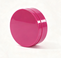 Boîte à poudre compacte transparente à couvercle pressurisé, boîte à blush cosmétique avec diamètre intérieur de 72,7 mm et miroir