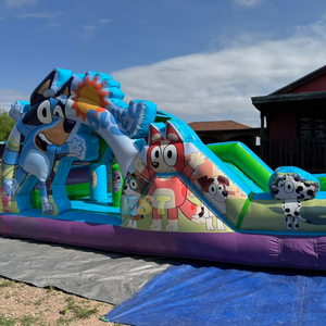 Màu xanh Nhà bị trả lại Toddler thương mại nhảy lâu đài <span class=keywords><strong>Inflatable</strong></span> Jumper trẻ em màu xanh lâu đài <span class=keywords><strong>bouncy</strong></span> với Slide Combo cho bữa tiệc - Product Image 5