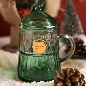 Tazza in Vetro Borosilicato Creativa per Natale, Simpatica Tazza con Coperchio per Bere, Regalo Natalizio, Uso Quotidiano Domestico - Product Image 2