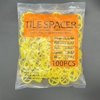 Tuiles en plastique rondes bleues de 3,0 mm avec espaces, système de nivellement, boucle multifonctionnelle réutilisable, 100 pièces/sac