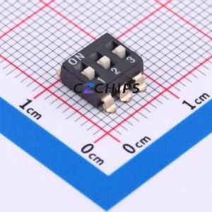 DO-03PT DIP Switch SMD,P=2.54mm Switch Flat Toggle, Raised Type Single Pole Single Throw 3 2.54mm - Product Image 1