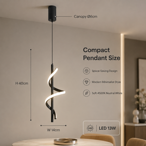 Modern Pendant <b>Light</b> Aluminum Acrylic Spiral Led 13W Tricolor For Dining Room Living Room Indoor 3000K 4500K 6000K - Product Image 3