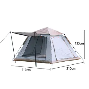 Rouser Outdoor Portable Big 2 3 4 persone Camp impermeabile famiglia leggera in fibra di vetro escursionismo tenda da campeggio automatica all'aperto