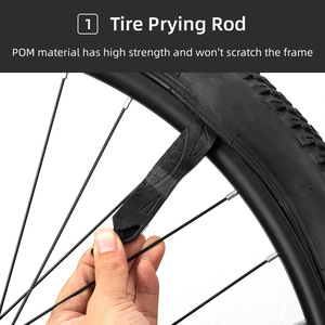 Levier de pneu multifonctionnel Yueli en plastique technique noir, outil de réparation de vélo pour vélos de route et de montagne - Product Image 3