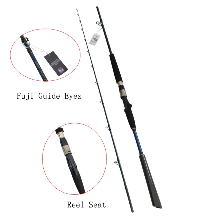 Wholesale Factory price Saltwater2 section FUJI Carbon Fiber Rods Boat Fishing Rod Offshore Trolling Fishing Rod