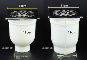 Chống tràn cống sàn cho phòng tắm sử dụng thép không gỉ In-Line đôi khử mùi ngăn chặn nước tràn hệ thống ống nước bẫy - Product Image 6
