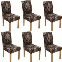 Housse de chaise de salle à manger Kongyu Home Textiles en Spandex extensible, imprimé Damas Baroque, ajustement universel élastique, vente en gros