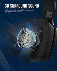 XIBERIA G02 Auriculares inalámbricos para juegos de 2,4 GHz con micrófono, batería de 17 horas de duración, orejeras magnéticas desmontables, compatibles con PS5, PC - Product Image 4