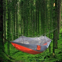 Matériel en nylon suspendu portable personnalisé de haute qualité Double camping en plein air avec tente en gaze hamac anti-insectes