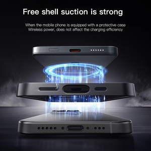 พาวเวอร์แบงค์ระบบชาร์จเร็ว PVC แบบพกพาความจุสูง5000/10000mAh 15W/20W/25W เคสพลาสติกสถานีไร้สายแม่เหล็ก - Product Image 3