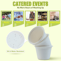 Contenants compostables pour sauces et condiments, gobelets jetables en papier pour dégustation de snacks, gobelets en fibre de bagasse