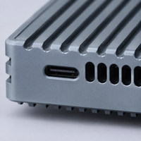 علبة خارجية ذكية للقرص الصلب من الألومنيوم مع مروحة تحكم في درجة الحرارة، متوافقة مع USB4 بسرعة 40 جيجابت في الثانية، مناسبة لـ M.2 NVMe SSD، طراز ASM2464PD.