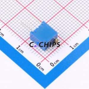 ตัวต้านทาน/โพเทนชิโอมิเตอร์แบบปรับได้สำหรับ3266W-503-LF ผ่านชิ้นส่วนรู (THT)-3P, ตัวต้านทาน6.8x4.7มม. 50Kohm 10% 500 250mw ppm. - Product Image 2