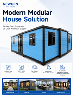 Maison préfabriquée en acier NEWGEN, structure en acier, conteneur, petite maison, panneau métallique bleu, maison modulaire moderne pour bureau, entrepôt ou magasin dans la cour