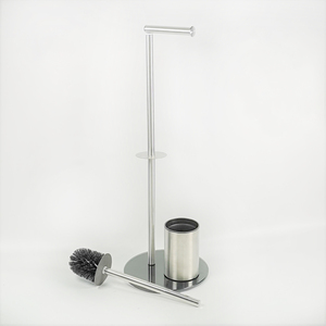 <span class=keywords><strong>Brosse</strong></span> de <span class=keywords><strong>toilette</strong></span> en acier inoxydable <span class=keywords><strong>et</strong></span> <span class=keywords><strong>porte</strong></span>-<span class=keywords><strong>rouleau</strong></span> de papier avec base en verre - Product Image 2